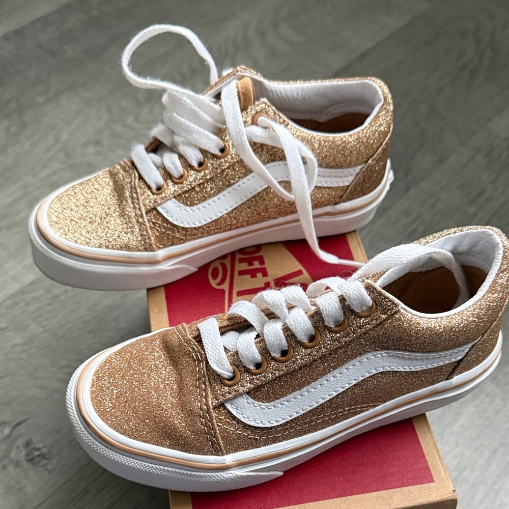 Vans Kids Sparkling Gold Sneakers - Picture 5 of 8